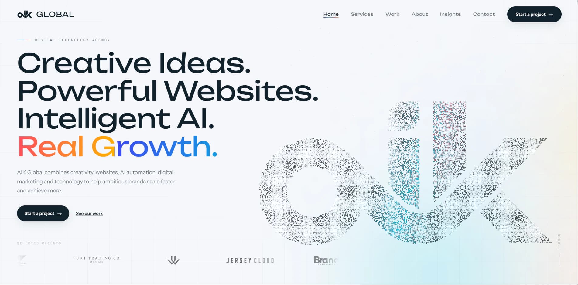 AIK Global digital agency homepage