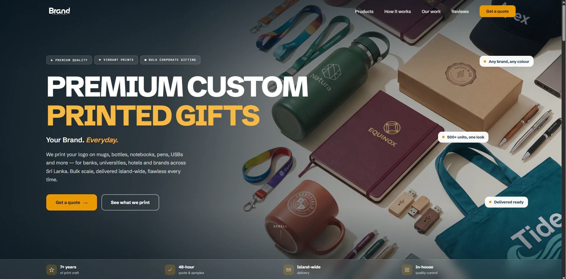 BrandX promotions website interface